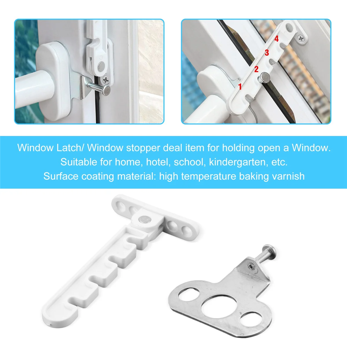 ใหม่หน้าต่าง Limiter ตําแหน่งสลัก Stopper Casement ลมรั้ง Home Security ประตู Windows SASH ล็อคเด็กความปลอดภัย