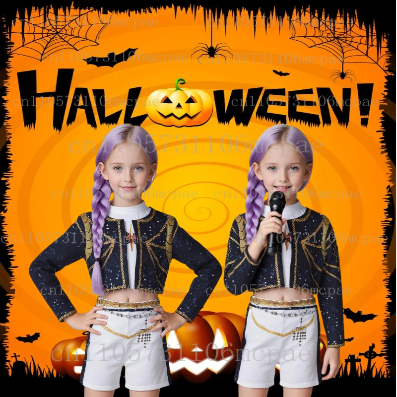 

KPop Demon Hunter Girls Outfits Fantasia Pop Singer Carnival Children's Halloween Cosplay Rumi Zoey Mira Performance Costume