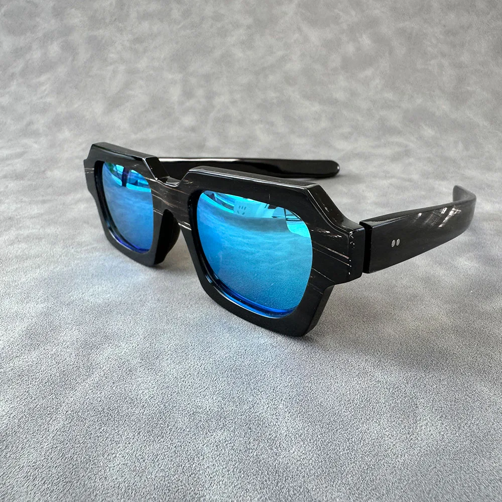 Eyeglass Frames Vintage Square Retro Square Handmade Buffalo Horn Reading Man Women's Glasses Frames Optical Lenses Eyeglasses