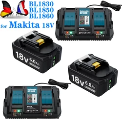 6.0Ah batterijvervanging voor Makita 18V batterij compatibel met 18 Volt BL1860B BL1850B BL1840B BL1830B BL1815B batterijen