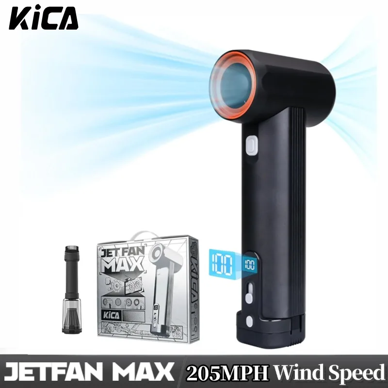 

Портативный воздуходувка Kica JetFan Max 785W, 205 миль/ч, перезаряжаемый турбовентилятор с 6 аккумуляторами по 4000 мАч для кемпинга, походов и барбекю