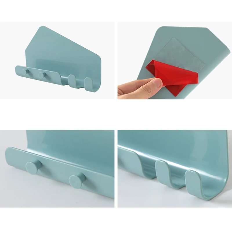 Nieuw Ontwerp Mobiele Telefoon Muur Oplaadhouder Standaard Voor Ipad Xiaomi Garderobe Opbergbeugel Met 4 Haak Multi-Use Tools