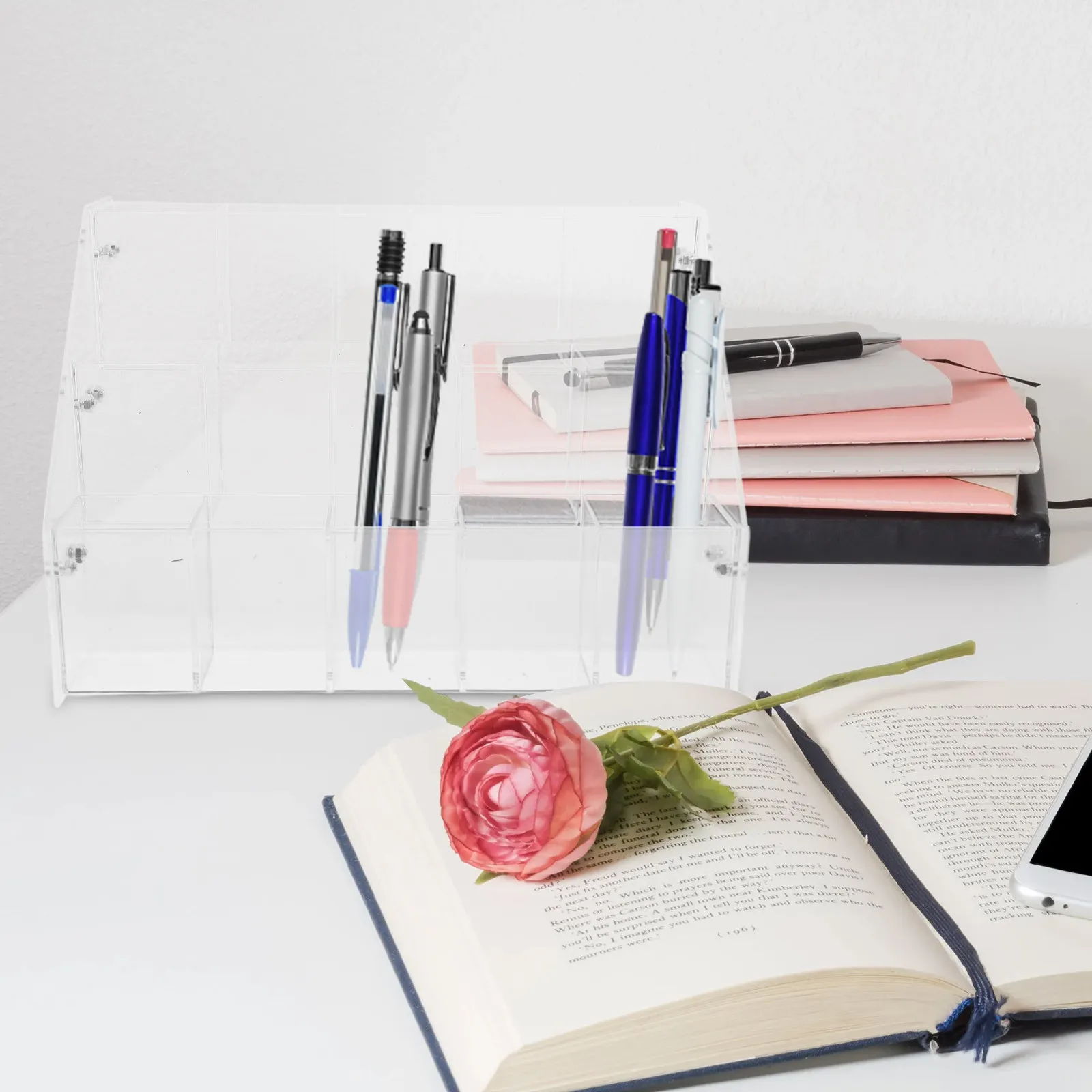 

Акриловая подставка для ручек: стильный современный органайзер для ручек, карандашей, маркеров, кистей, художественных принадлежностей, канцелярских товаров, для использования на рабочем столе в офисе