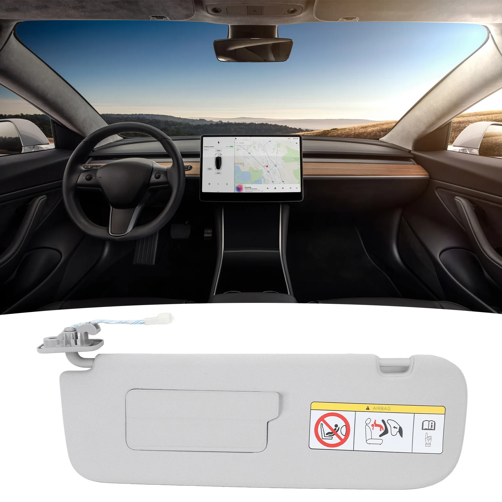 

Car Sun Visor Anti Glare Adjustable Viewing Angle Rugged Side Sun Visor Replacement For Tesla Model 3 Y 2021-2023