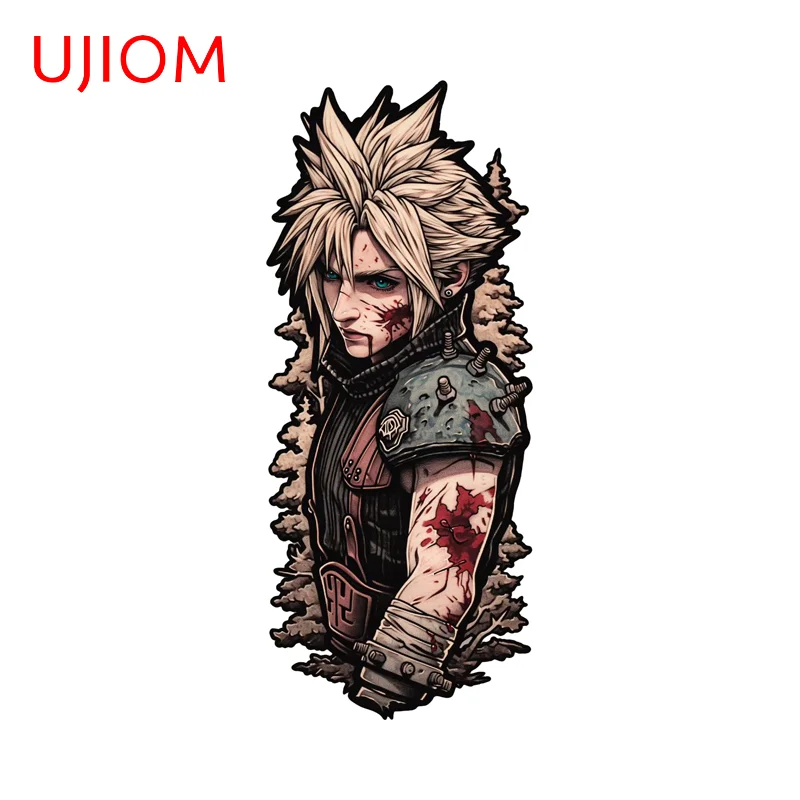 UJIOM Cloud FF7 Popular Game Item Wall Sticker Amusing Personality Vestibule Trunk Toilet Stickers Suitable For Smooth Surfaces