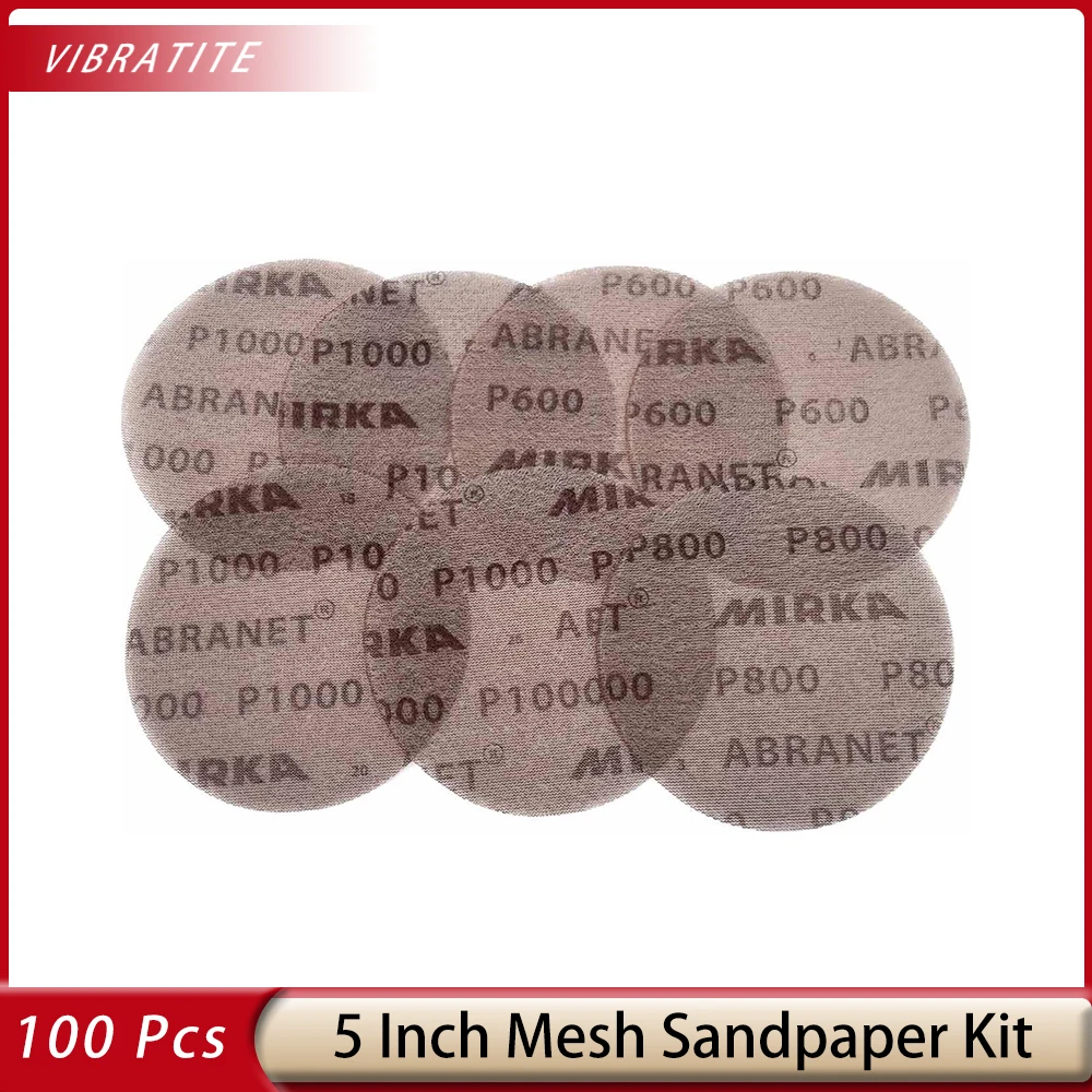 50/100 Pcs 3/5inch 125mm Mesh Sanding Discs Hook&Loop Abrasive Dust Free Disc Grinding Sandpaper for Wood Furniture