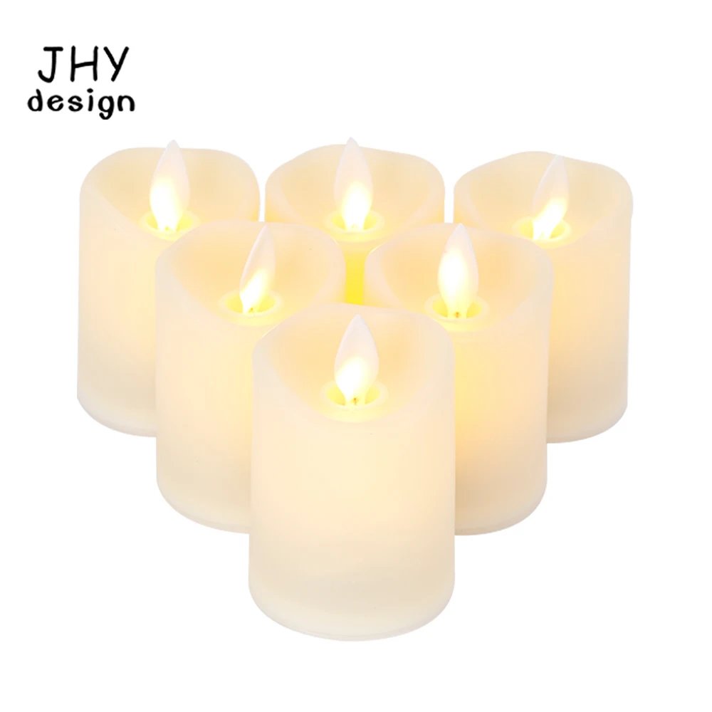 6Pcs Battery Candles Plastic Flameless Candles with Wick LED Candles Battery Powered Home Festival Party Wedding Decoration