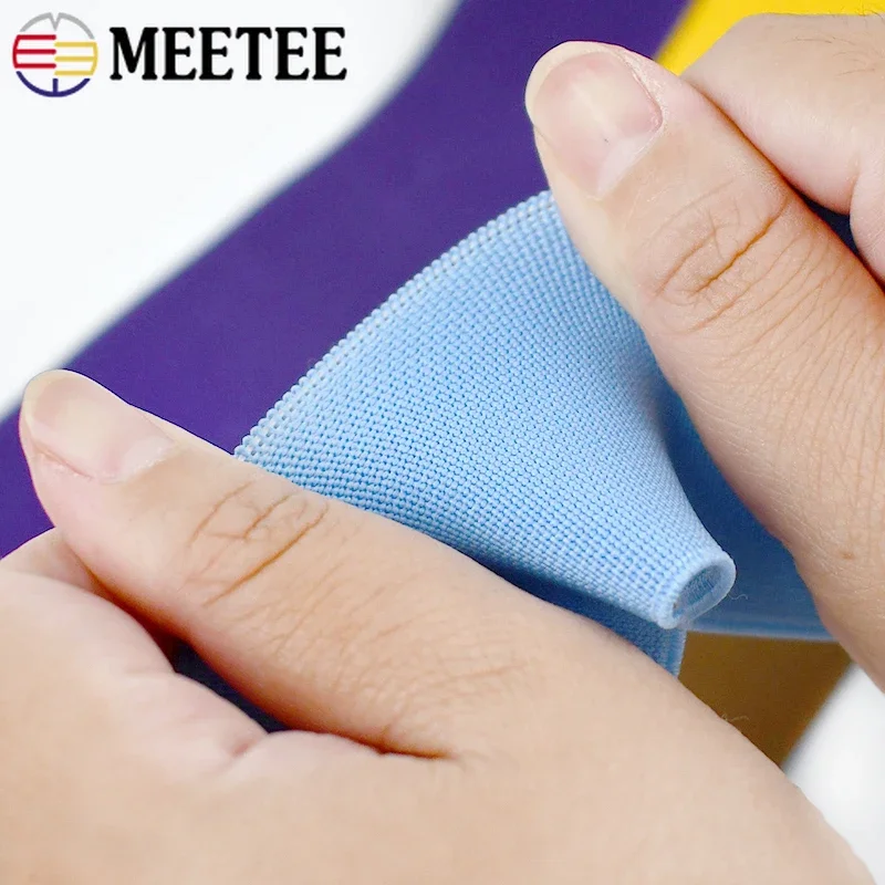 1/2M Meetee 10cm Elastic Band Stretch Rubber Bands Webbing Waistband Elastics Tape Shoes Clothes Spring Belt Sewing Accessories