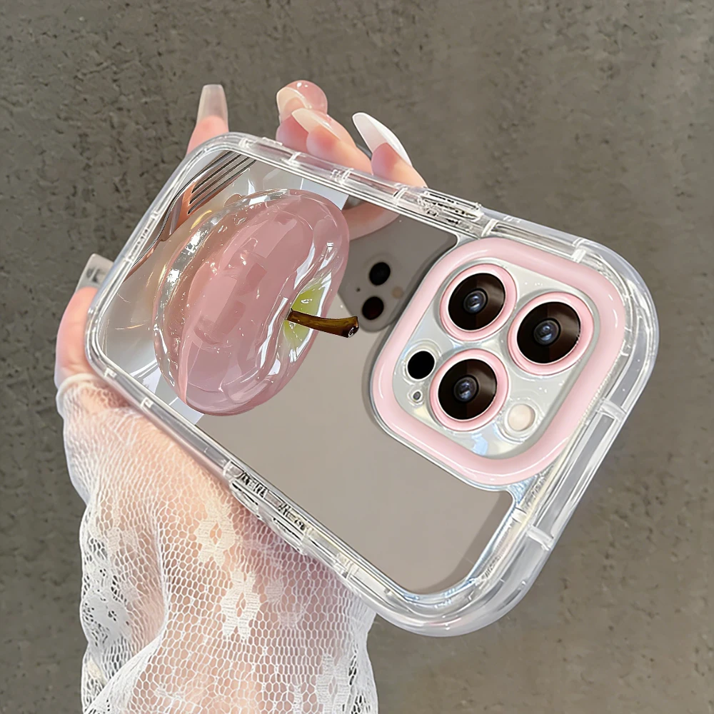Kristall-Apfelmuster Air Cushion Spiegel-Handyhülle für iPhone 17 15 14 16 Pro Max 13 12 11 Pro X XR XS MAX 7 8 Plus 17Air Cover – Detail 3
