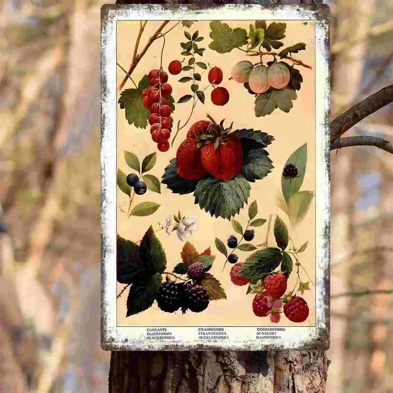 2D FLAT 1pc Vintage Fruit and Berry Botanical Wall Poster Decoration for Home Cafe Kitchen Bedroom Porch And Garden view 5