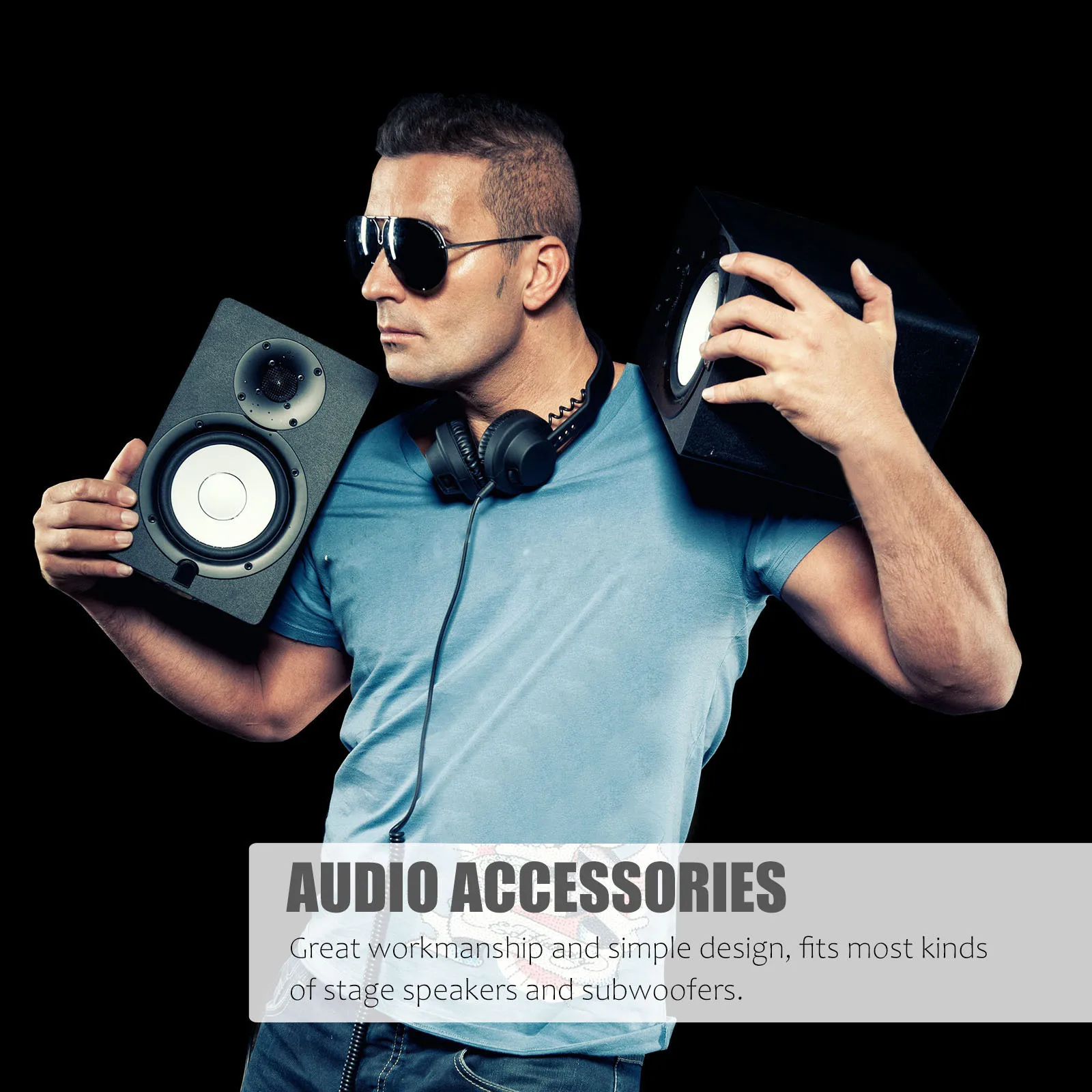 2 قطعة مقابض مكبر الصوت راحة قسط الصوت مقابض للخزانة ل صندوق مكبر الصوت المحمولة مقبض سحب الثقيلة قوي السلس #3