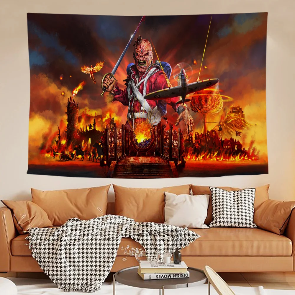 I-iron Maiden Decorative Wall Tapestry for Bedroom Photo Wallpaper on the Wall Decorating Cloth Tapries Decoration Home Decor