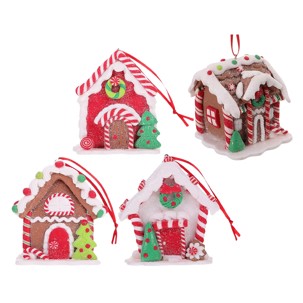

4Pcs Christmas Gingerbread Hanging Ornaments Decorative Xmas Tree Pendants Holiday Party Decor Christmas Gingerbread