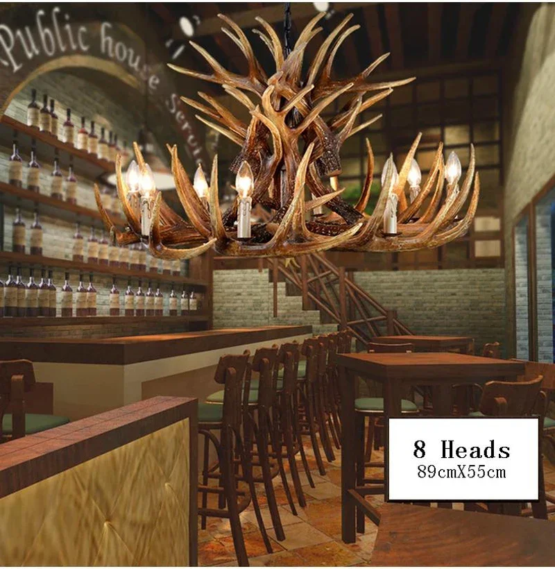 Big Size Brown Antlers Resin Chandelier Lamp Modern LED Antler Chandelier Lustre Chandeliers E14 Vintage Lights Novelty Lighting