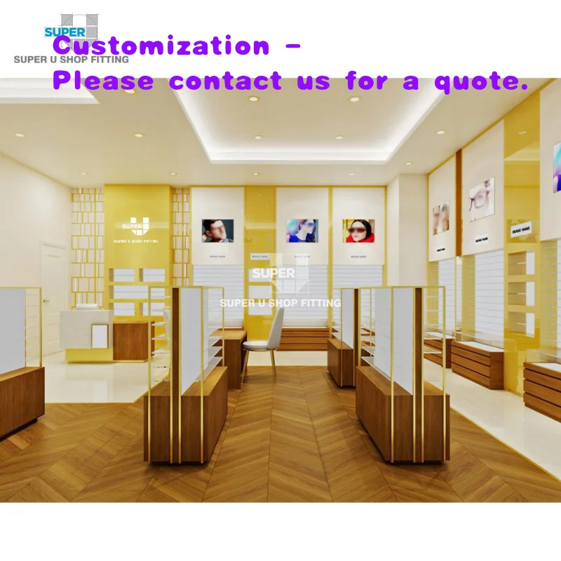 

custom.Luxury Sunglass Shop Decoration Commercial Eyewear Glass Display Cabinet Custom Optical Shop Interior Design