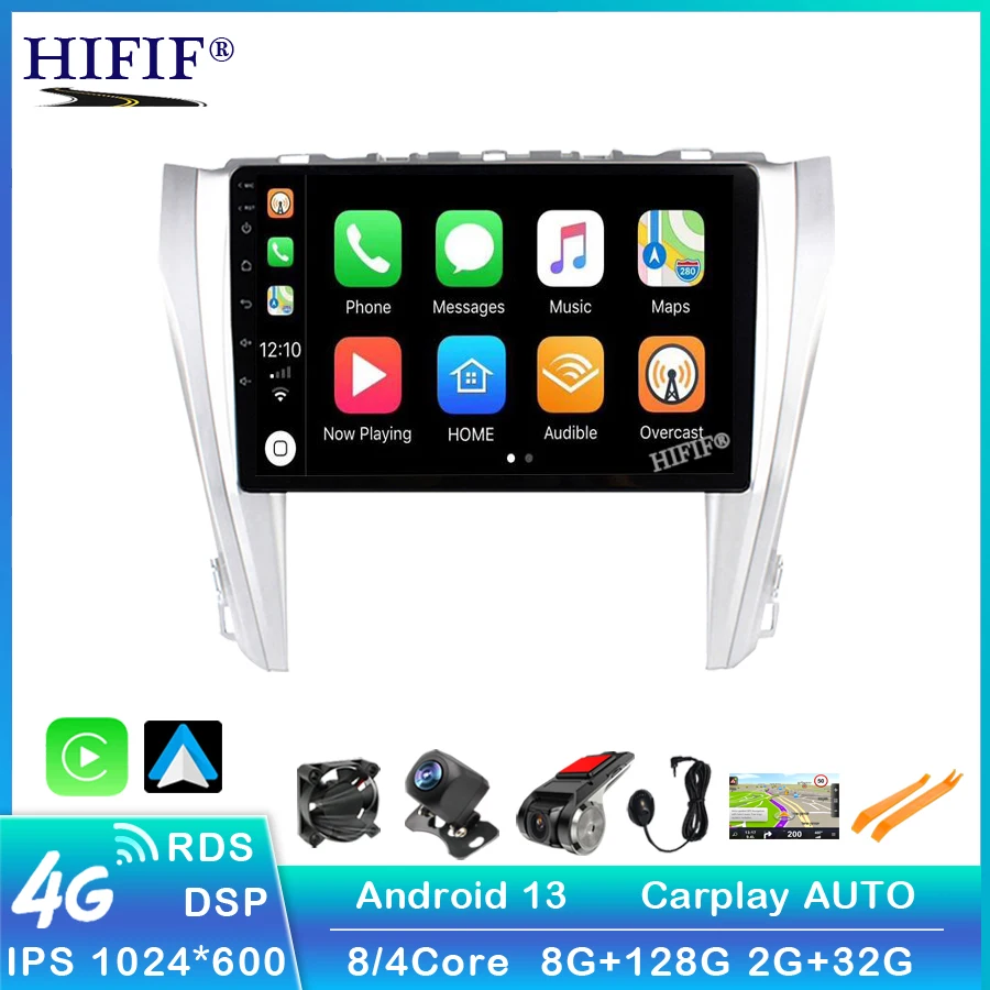 Android 14 Car Stereo for Toyota Camry XV50/55 2014-2017 | GPS Navigation | CarPlay Bluetooth | No DVD Double Din