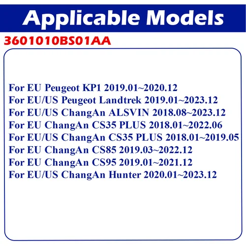 Imagen 2 del producto Sensor de presión de neumáticos, accesorio para ChangAn ALSVIN CS35 PLUS CS85 CS95 2019-2021 Hunter Peugeot KP1 Landtrek 2019-2023, 3601010BS01AA TPMS