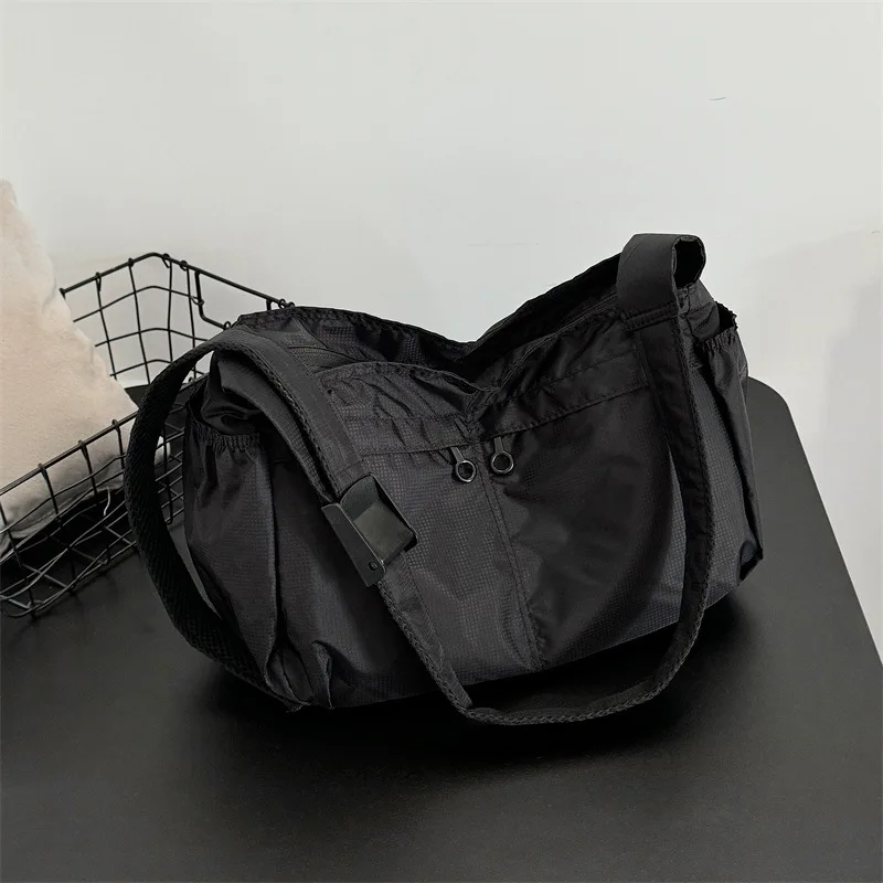 

Водонепроницаемая холщовая сумка для пельменей в японском стиле для мужчин и женщин, большая вместительная сумка, простая велосипедная сумка через плечо