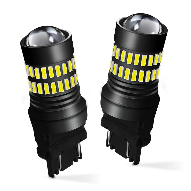 OBOLED 2 шт. T25 3157 автомобильные аксессуары лампы 3156 P27/7 Вт P27W 4014 чип 48SMD автомобильный тормоз задняя Флюза без ошибок свободная Флюза 6500k