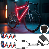 Bicycle LED Lights Strip RGB Color Lights for Night Cycling Battery/USB Powered for Outdoor Bike Scooter Led Tape Lighting