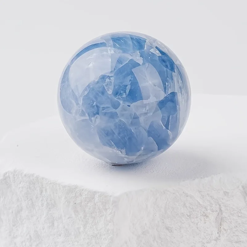 1pc Large Natural Blue Celestite Crystal Quartz Sphere Polished Kyanite Gemstone for Chakra - view 4