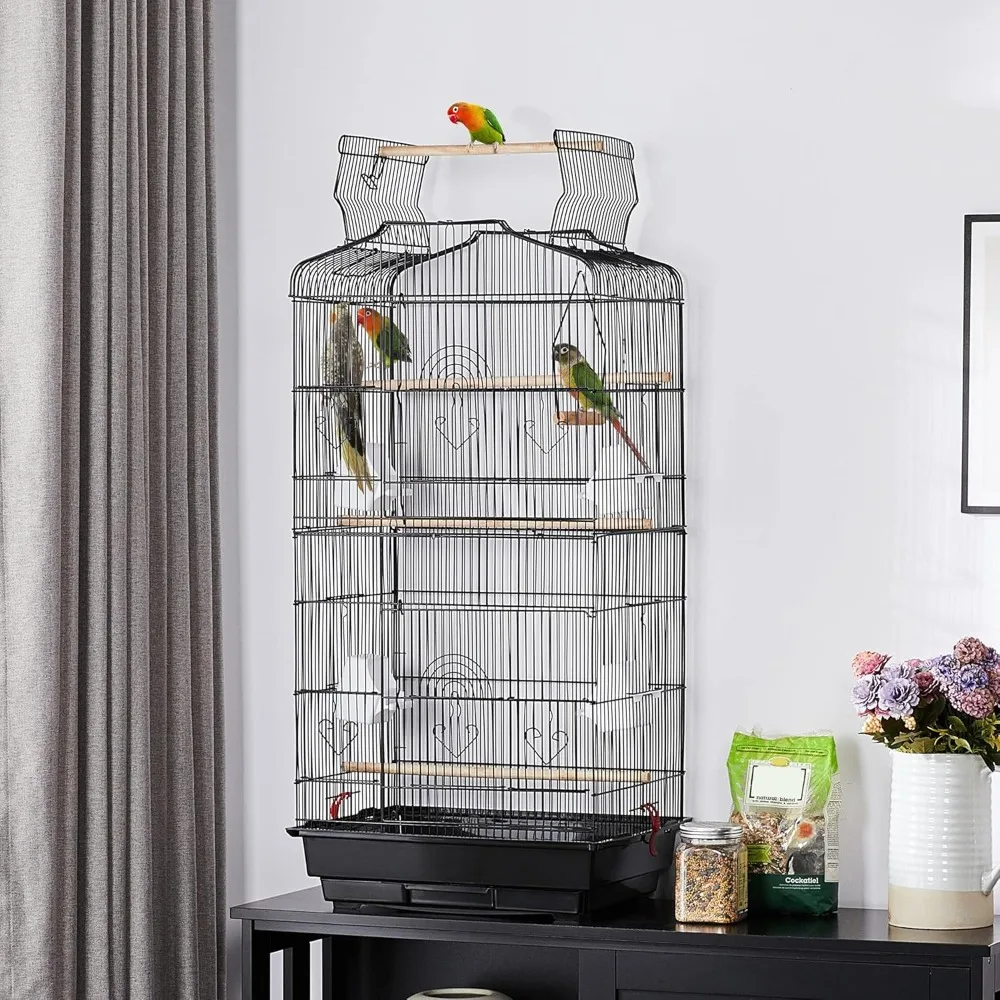 

Open Top Medium Bird Cages for Parakeets Finches Canaries Lovebirds Small Quaker Parrots Cockatiels Budgie Gre