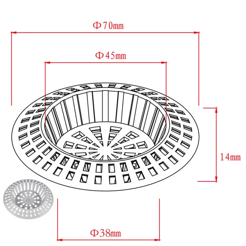 Filtro Universal para fregadero de cocina, colador de alcantarillado, drenaje de suelo, Colector de pelo, herramienta para fregadero de baño, 2