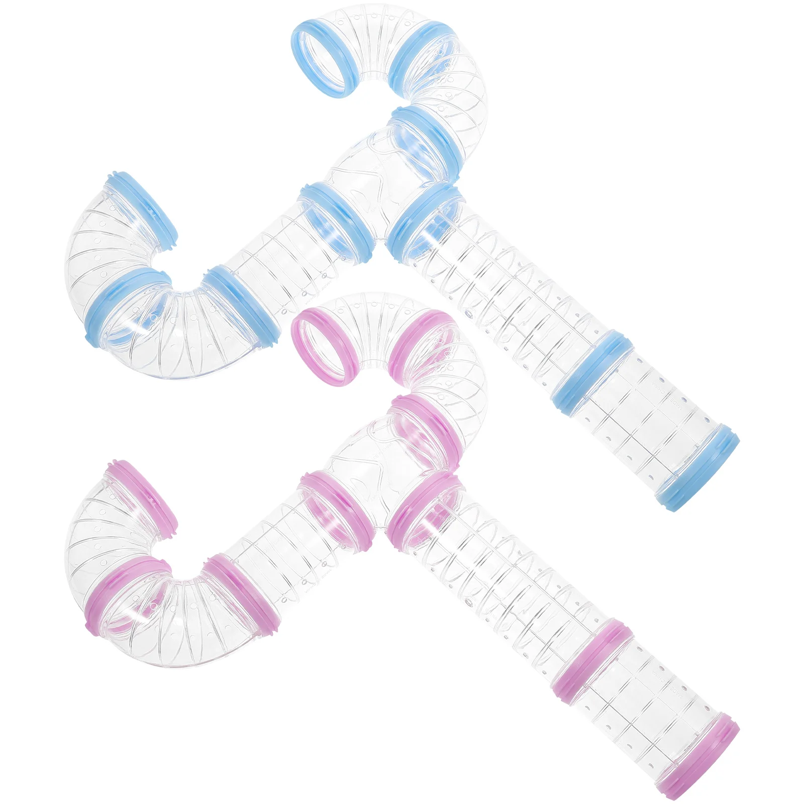 

2 set Tube Pipeline Motion Tunnel Transparent Hamster Cage Connector Plastic Play Area For Diy External Supplies Small Animals