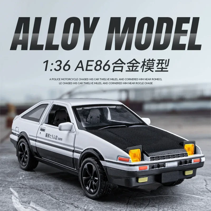 1:36 AE86 จําลองDiecastโลหะผสมรุ่นรถเสียงดึงกลับคอลเลกชันของเล่นเด็กของขวัญ