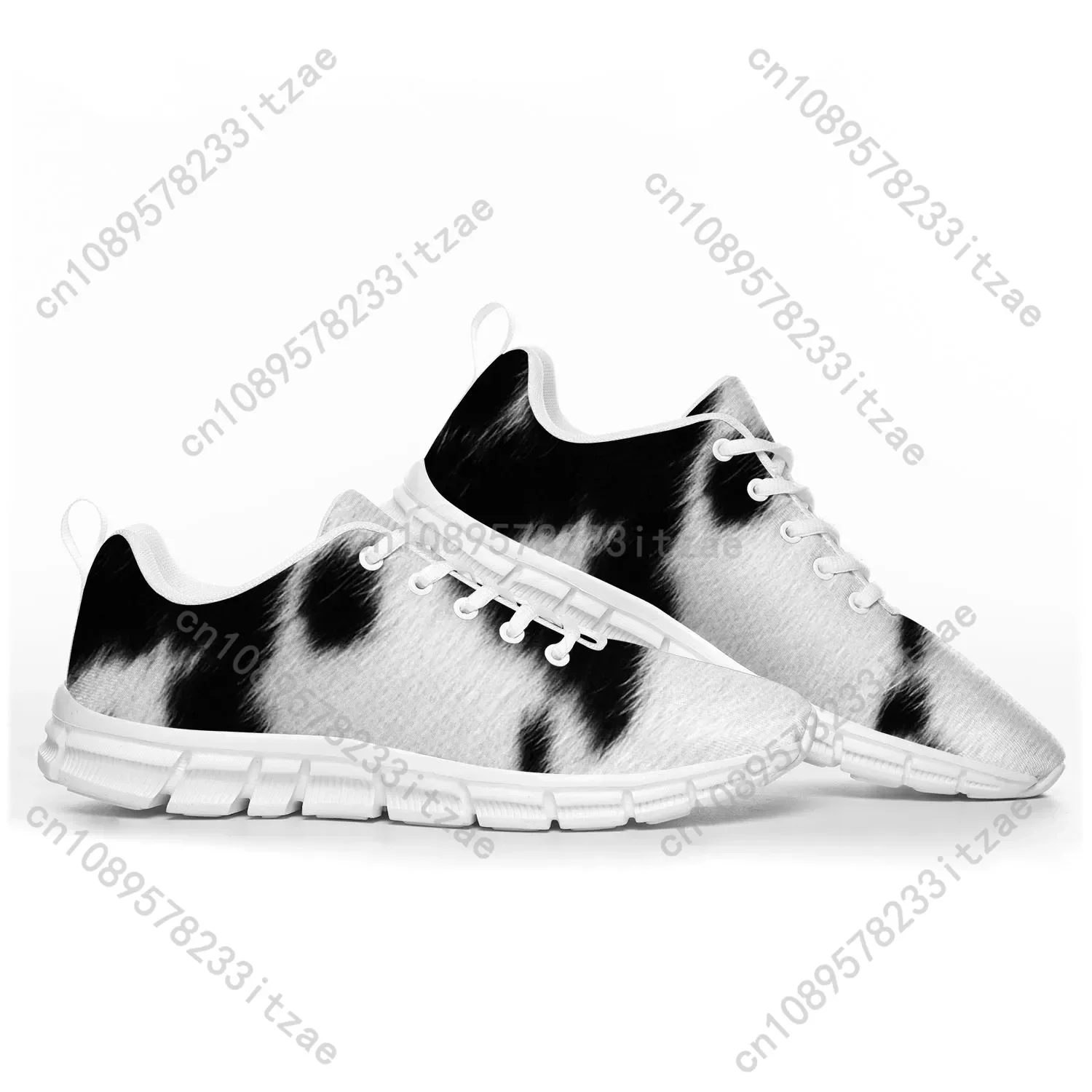 Cow Print 3D Pattern Sports Shoes Mens Womens Teenager Kids Children Sneakers Black White Printed Custom Quality Couple Shoes