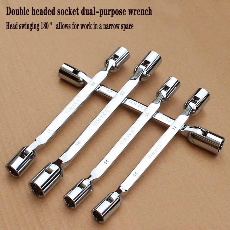 8-23MM Metric Double end Pipe Socket Wrench Car Repair Tool12 point PT Swivel Head CRV steel Tool Set Wrenchs Car Tool Set