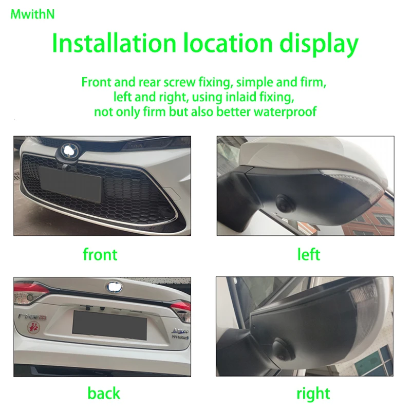 360 ° Panoramakamera 1080P HD Rück-/Vorder-/Links-/Rechts-360-Grad-Panorama-Zubehör für Auto-Android-Radio-Multimedia 720P/1080P – Detail 6