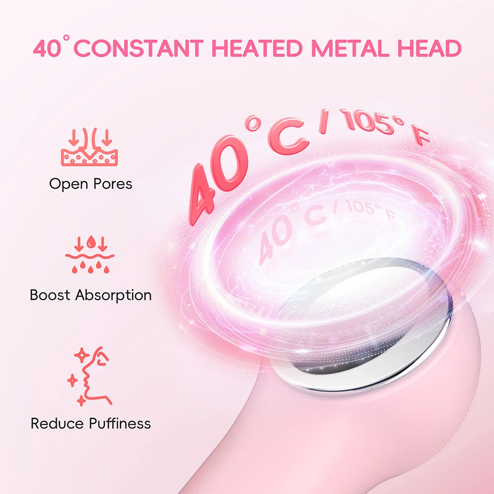 แปรงทำความสะอาดผิวหน้าโซนิคใหม่ ปี 2025 พร้อมระบบสั่นสะเทือนและให้ความร้อน ขัดผิวหน้า กันน้ำระดับ IPX6 ทำความสะอาดผิวหน้าได้ล้ำลึก 3 ระดับความเร็ว