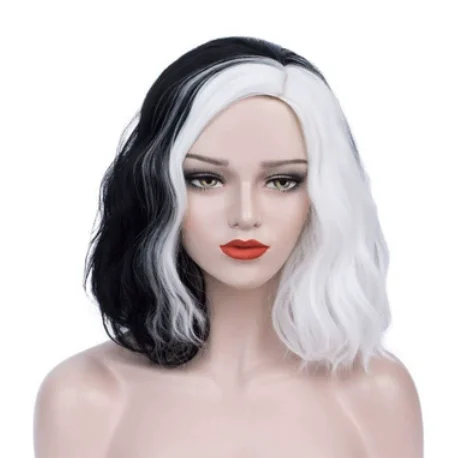 14" Women Girls Short Curly Bob Wavy Wig Body Wave Halloween Cosplay Daily Party Wigs (Blonde) halloween costumes for women