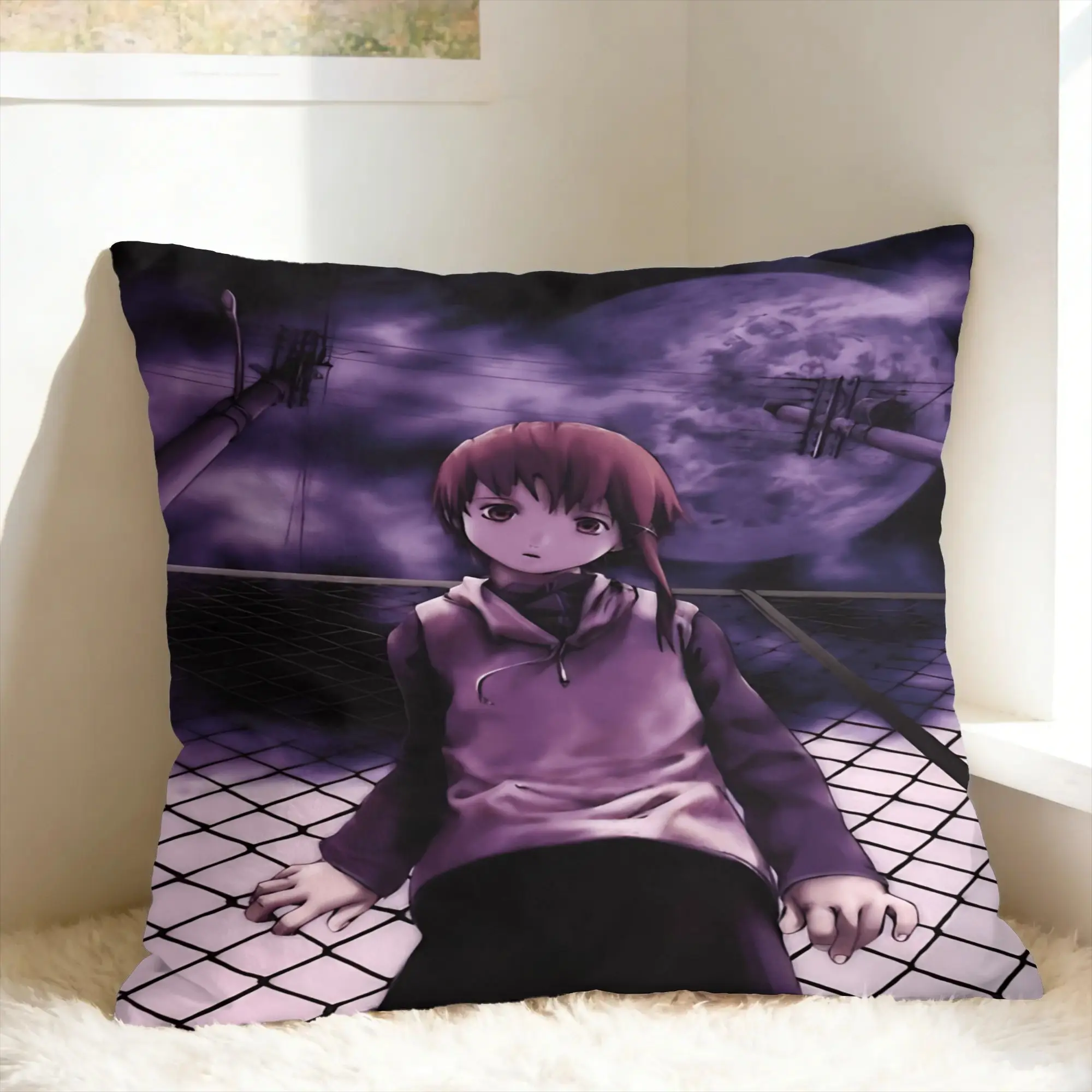 Anime Serial Experiments Lain Pillowcases  Fashion Pillow Case For Sofa Car Home Decor Comfy Pillow Cover
