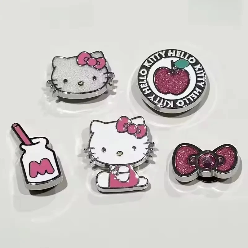 [5pcs Kitty Charms] Cute Kitty Cat Alloy Shoes Charms Cartoon Removable Accessories Shoe Flower Shoe Buckle Accessories Set image 5