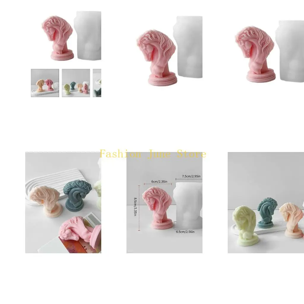 

N5KA Стильная силиконовая форма для свечей в виде головы лошади для любителей искусства и рукоделия