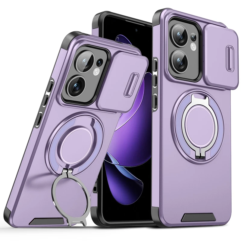 

Armor Shockproof Magnetic Ring Stand Holder phone Case For OPPO Reno 13 13F 13 F Reno13 Pro 5G Slide Lens Protect Cover Funda