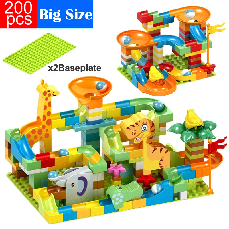 Big Size Marble Race Run Blocks Maze Ball Track Building Blocks Funnel Slide Assembly Bricks Educational Toys For Kids Gifts