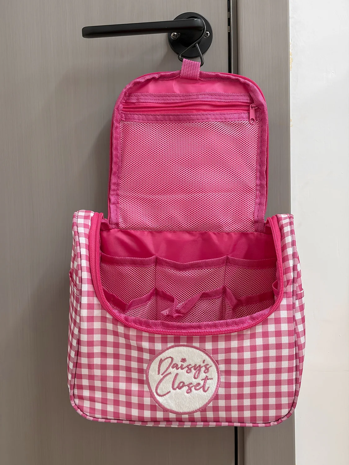YT's new high-appearance storage bag, plaid makeup bag, large-capacity hand-held storage bag
