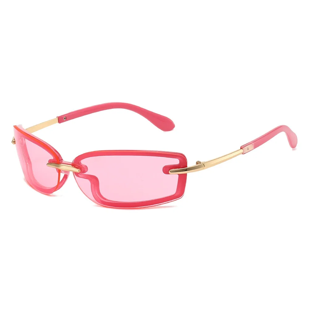 

New Luxury Frameless Candy Color Square Women Sunglasses Y2K Retro Punk Anti Ultraviolet Street Shooting Men Sun Glasses UV400