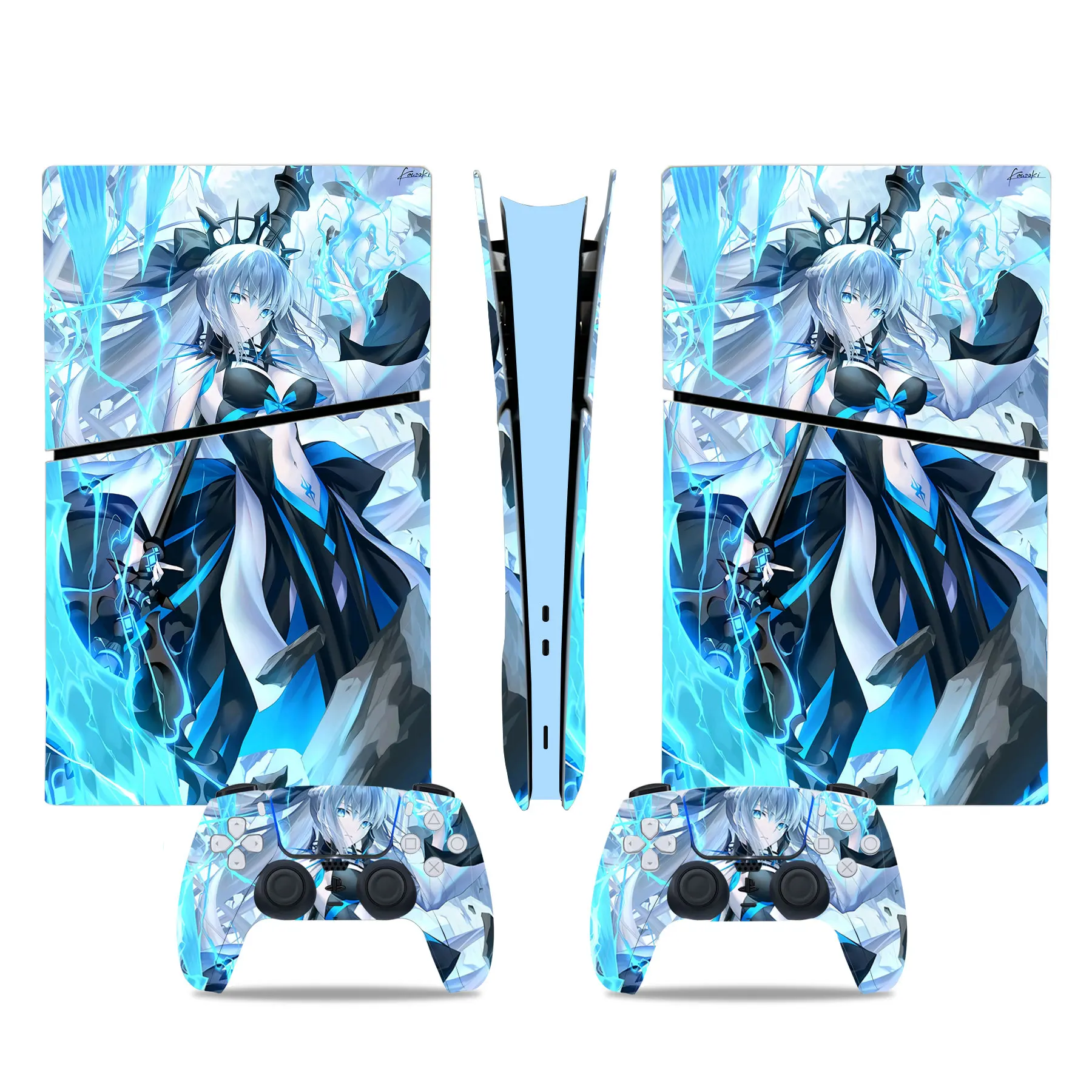 Anime Cute Girl PS5 Slim Digital Skin Sticker Protector Aufkleber Cover für Konsolen-Controller PS5 Slim Sticker Vinyl