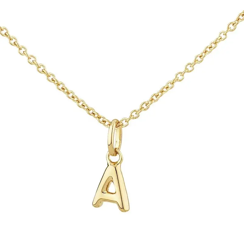 

Gemnel Изящные ювелирные изделия из стерлингового серебра 925 пробы, золото 18 карат, пузырьковая буква, первоначальное очарование, ожерелье с надписью на заказ