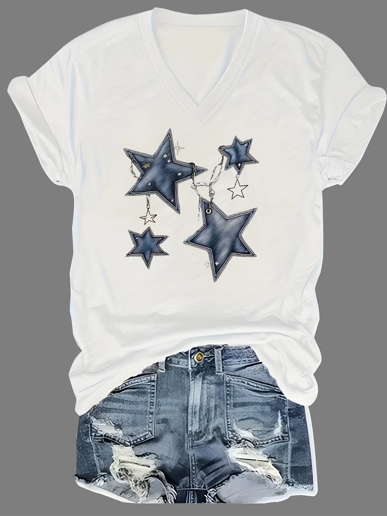 새로운 패션 캐주얼 프린트 루즈핏 반팔 티셔츠