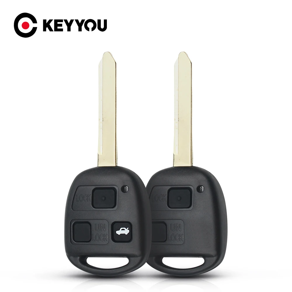 

KEYYOU For Toyota Yaris Carina Corolla Avensis RAV4 Echo Camry Remote Key Shell Case Fob TOY47 Blade 2/3 Buttons With Rubber Pad