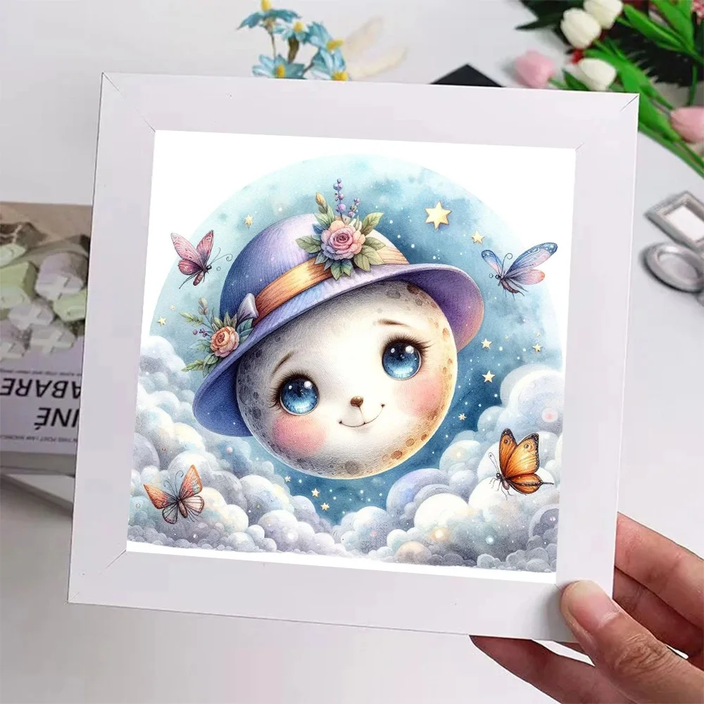 Diamond Painting Watercolor Cartoon Sun And Moon DIY 5D Full Drills Cute Moon Mosaic Kits Embroidery Cross Stitch Home Decor