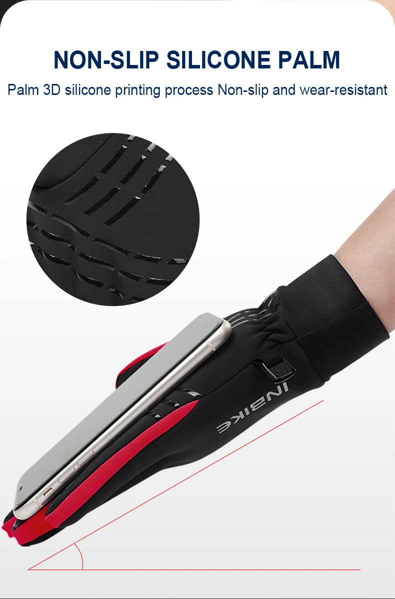 INBIKE Fahrradhandschuhe für Herren und Damen, warmer Fleece-Winter-Fahrradhandschuh zum Reiten, Fahrradhandschuhe, wasserdichtes Touchscreen-Zubehör – Detail 7