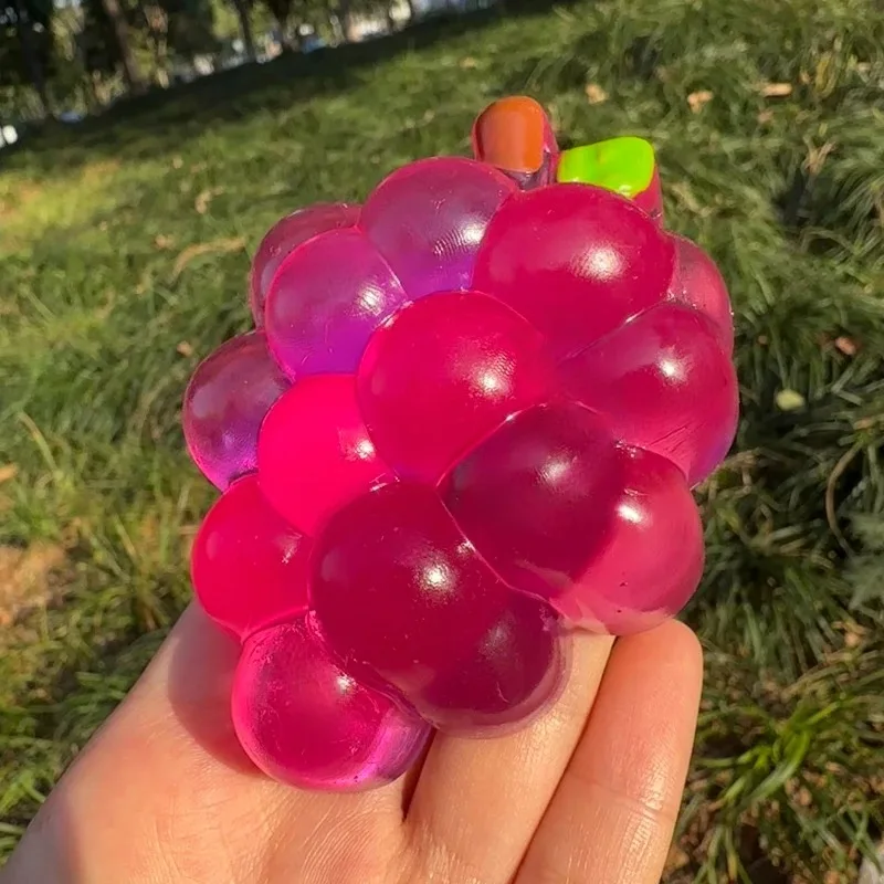 Juguete Antiestrés de Uva Taba Squishy Hecho a Mano, Mochi de Frutas, Alivio del Estrés, Rebote Lento, Sensorial, Regalo para la Ansiedad y la Concentración