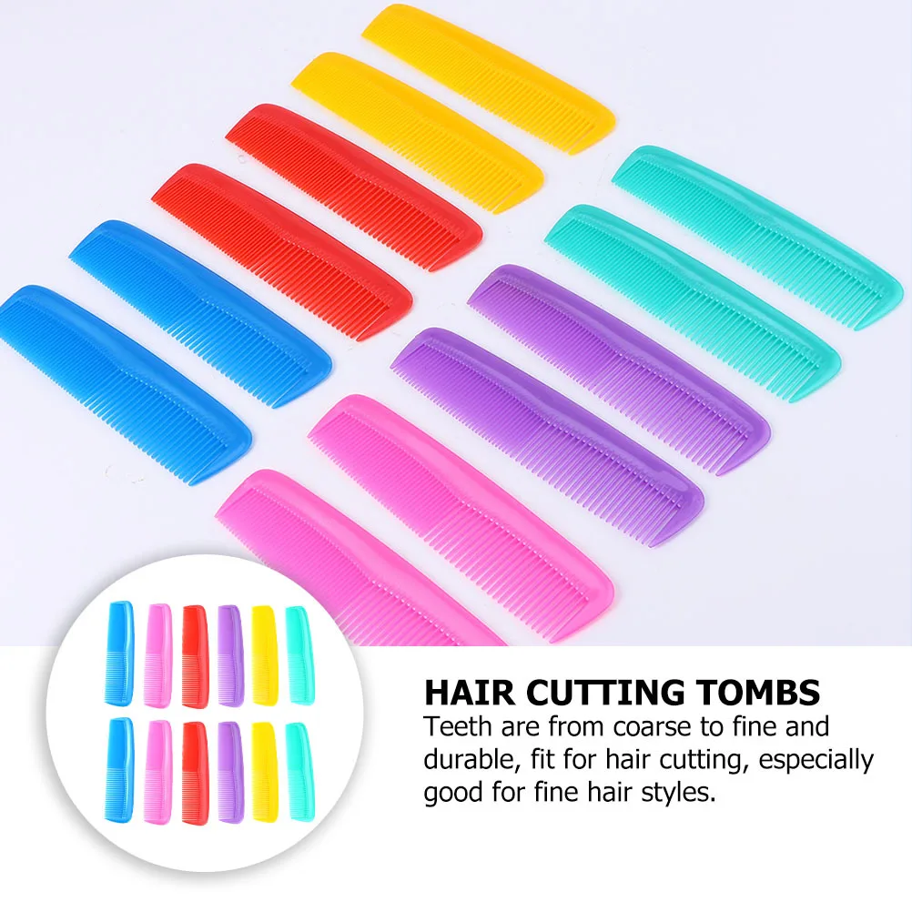

12Pcs Mini Hair Comb Set Plastic Anti-Static Straight Teeth Durable Portable Hairdressing Comb for Travel Home Salon Barber
