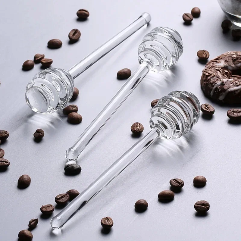 

Glass Honey Dipper Sticks Jam Sauce Spoon Mixing Stick Clear Coffee Milk Tea Stirring Bar Kitchen Supplies Cooking Tools